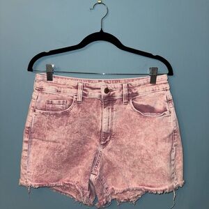 Universal Thread Pink Acid-Wash High-Rise Denim Shorts